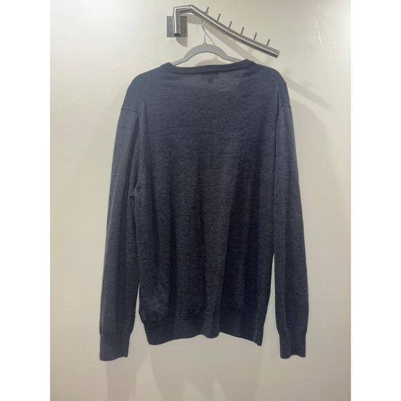 Brooks Brothers Extra Fine Merino Wool Sweater – XXL Gray V-Neck - Picture 8 of 14